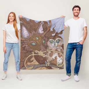 Couverture Polaire Dragon de hibou des yeux clairs
