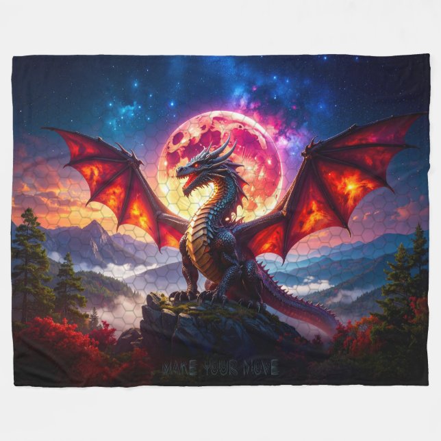 Couverture Polaire Dragon Grid 001 (Devant (Horizontal))