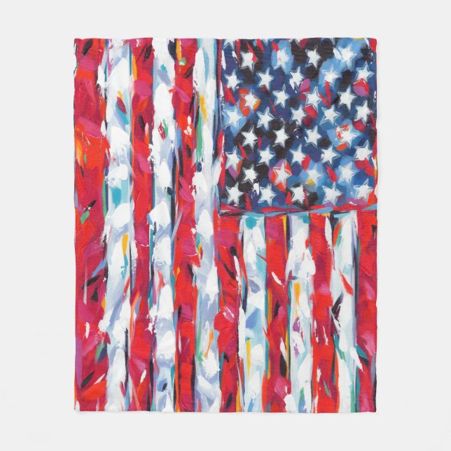 Couverture Polaire Drapeau américain (Devant)