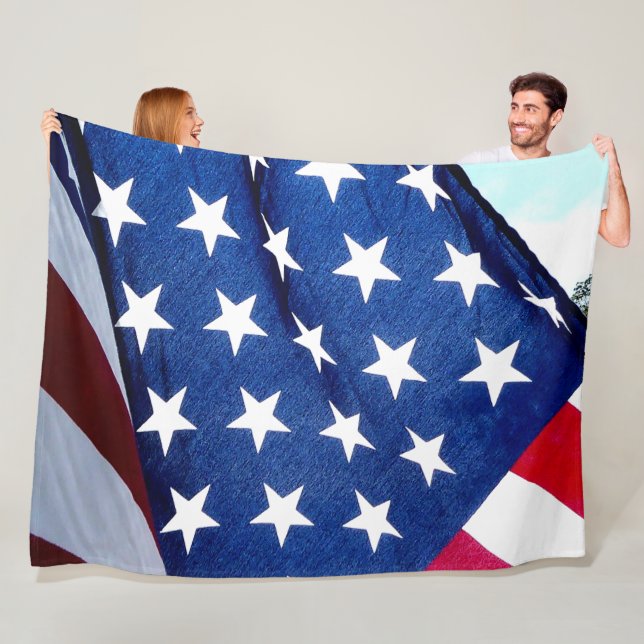 COUVERTURE POLAIRE DRAPEAU AMÉRICAIN (En situation)