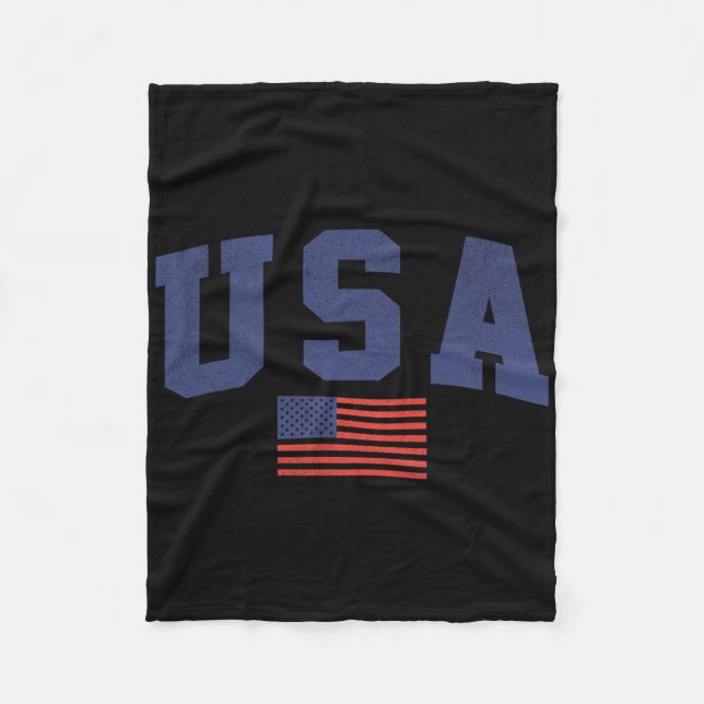 Couverture Polaire Drapeau américain 4 juillet Americana Bold Blue (Devant)