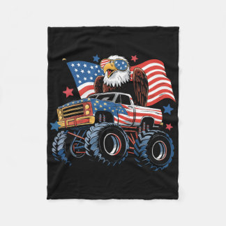 Couverture Polaire Drapeau américain 4 juillet Monster Truck Bald Eag