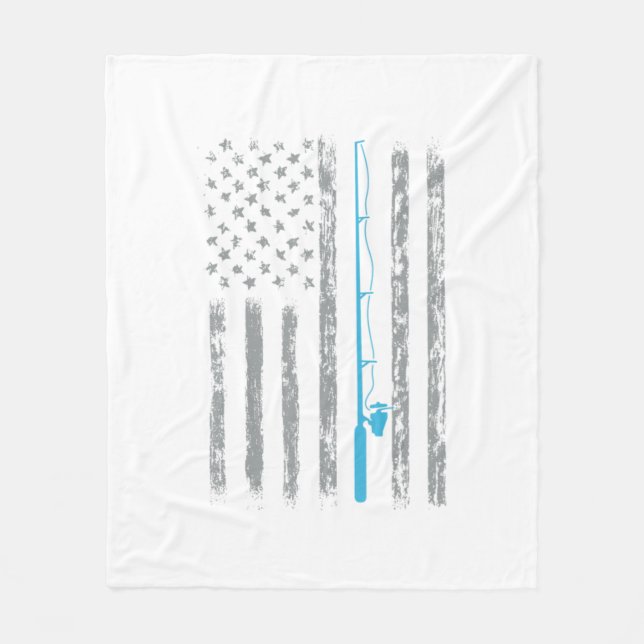 Couverture Polaire Drapeau américain Cadeaux de pêche Retro US Drapea (Devant)