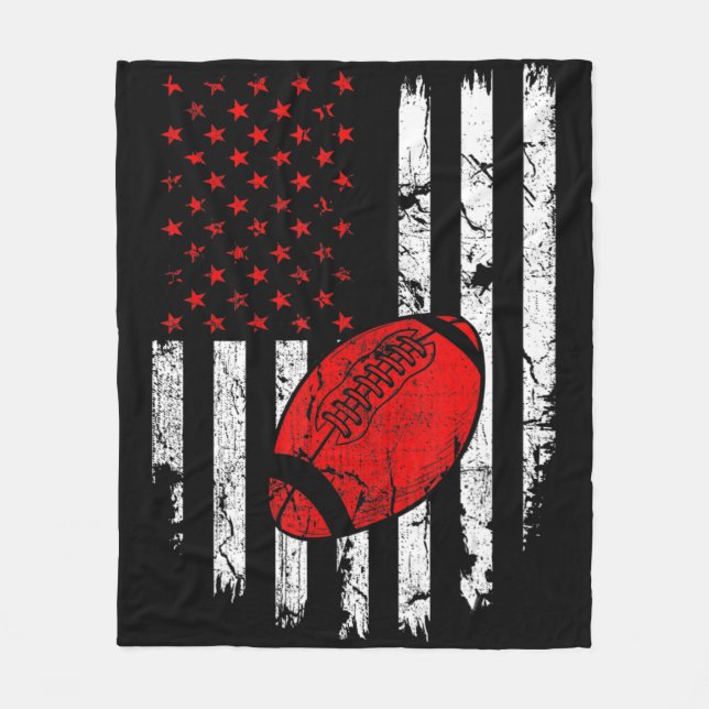 Couverture Polaire Drapeau américain Football USA Patriotique Sport L (Devant)