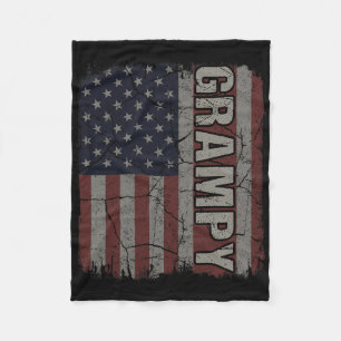 Couverture Polaire Drapeau Américain Grampy Fête des pères Vintage 4è