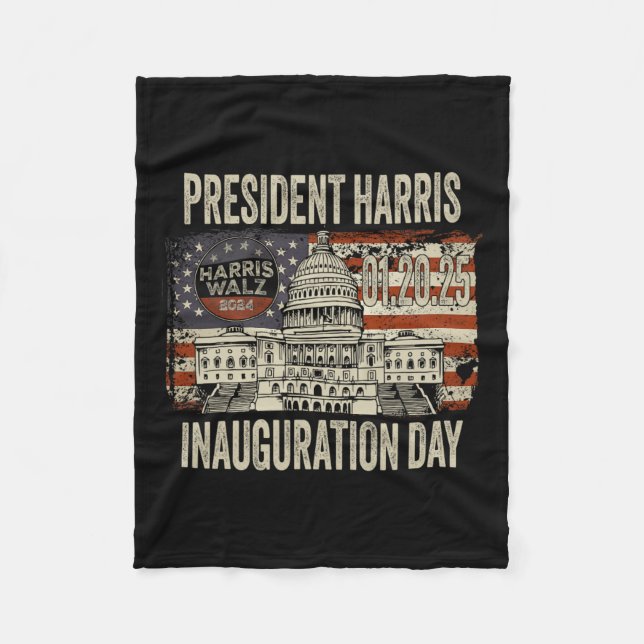Couverture Polaire Drapeau américain Kamala Harris Président Inaugura (Devant)