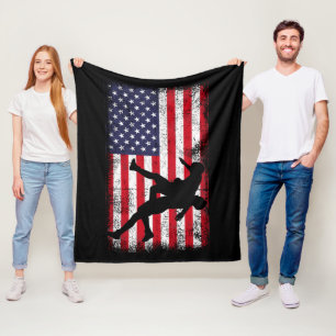 Couverture Polaire Drapeau américain lutte contre le drapeau améric
