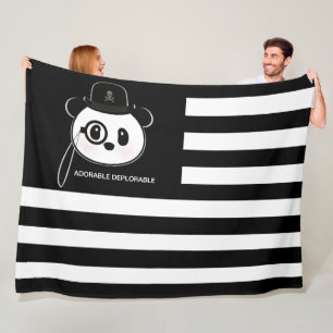 Couverture Polaire Drapeau américain Panda Bear US Drapeau Thème