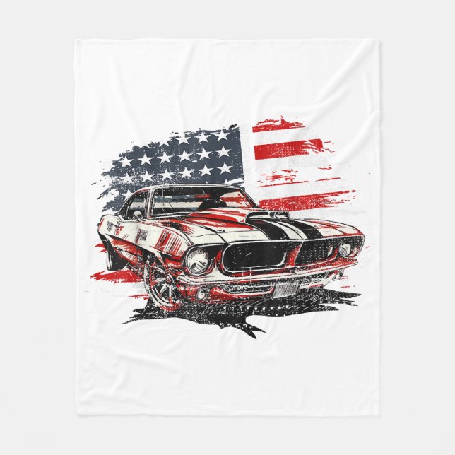 Couverture Polaire Drapeau américain patriotique (Devant)