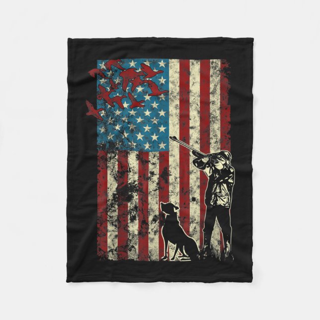 Couverture Polaire Drapeau américain patriotique en détresse (Devant)