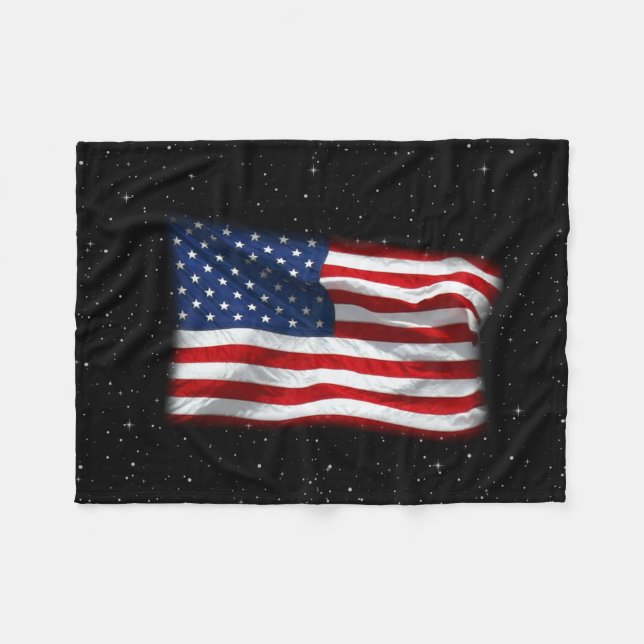 Couverture Polaire Drapeau américain patriotique États-Unis (Devant (Horizontal))