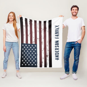 Couverture Polaire Drapeau américain patriotique personnalisé