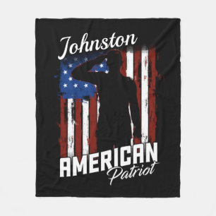 Couverture Polaire Drapeau américain personnalisé Patriot Soldier USA