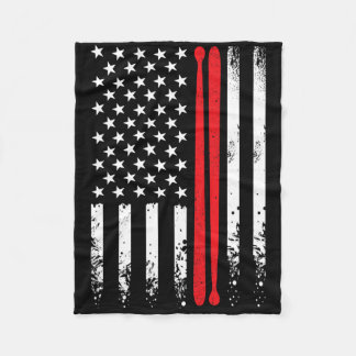 Couverture Polaire Drapeau américain Retro Music Drummer Drum Stick 4