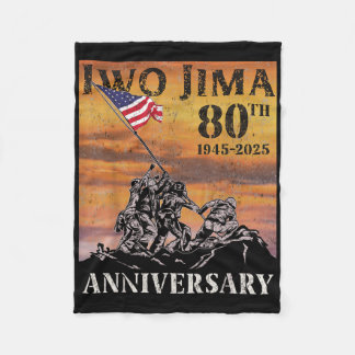 Couverture Polaire Drapeau américain vétéran Iwo Jima 80e anniversair