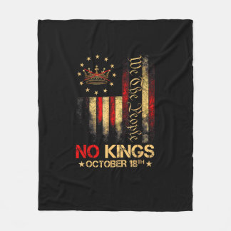Couverture Polaire Drapeau américain vintage No Kings 1776