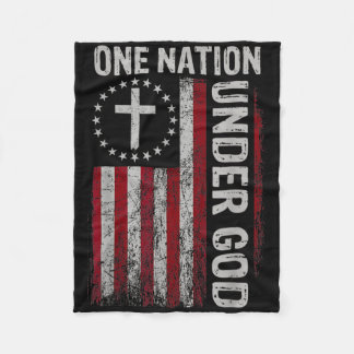 Couverture Polaire Drapeau américain vintage une nation sous Dieu 4 j