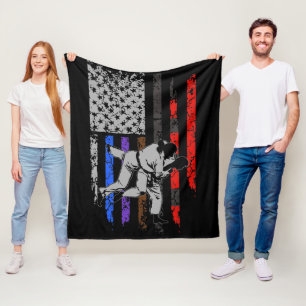 Couverture Polaire Drapeau brésilien Jiu Jitsu Classement Étoiles et 