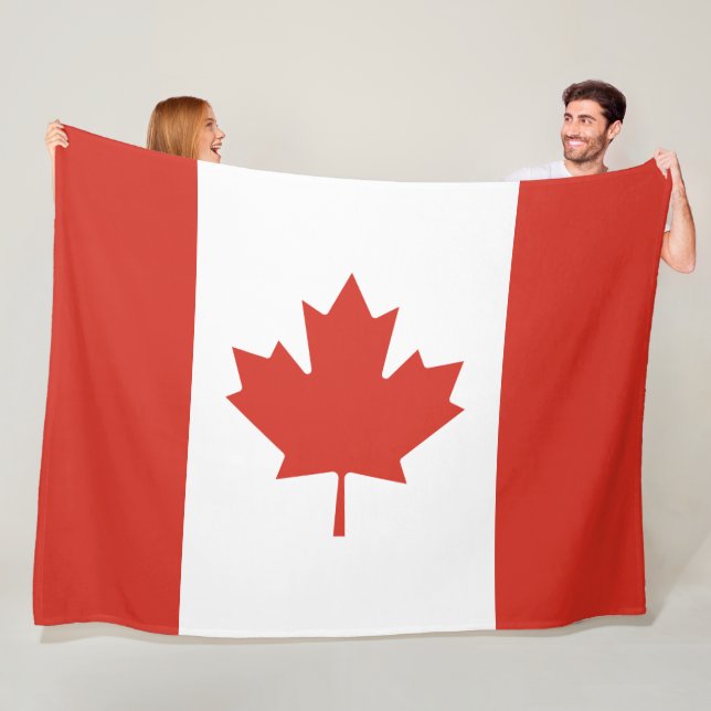 Couverture Polaire Drapeau canadien (Feuille d'érable) (Canada) (En situation)