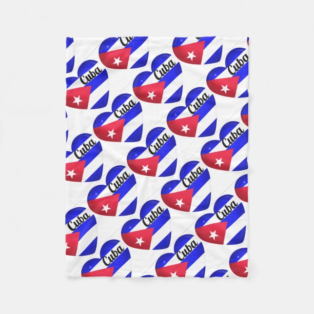 Couverture Polaire Drapeau cardiaque cubain (Devant)