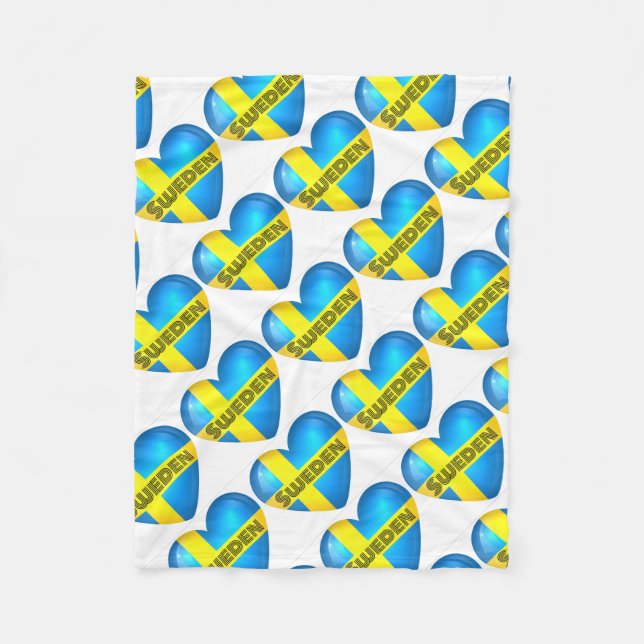 Couverture Polaire Drapeau cardiaque Suède (Devant)
