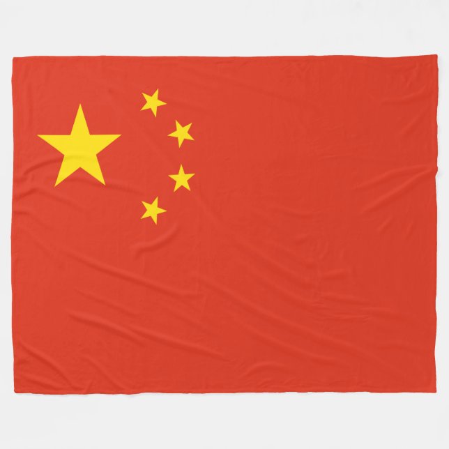 Couverture Polaire Drapeau chinois (Chine) Blanche polaire (Devant (Horizontal))