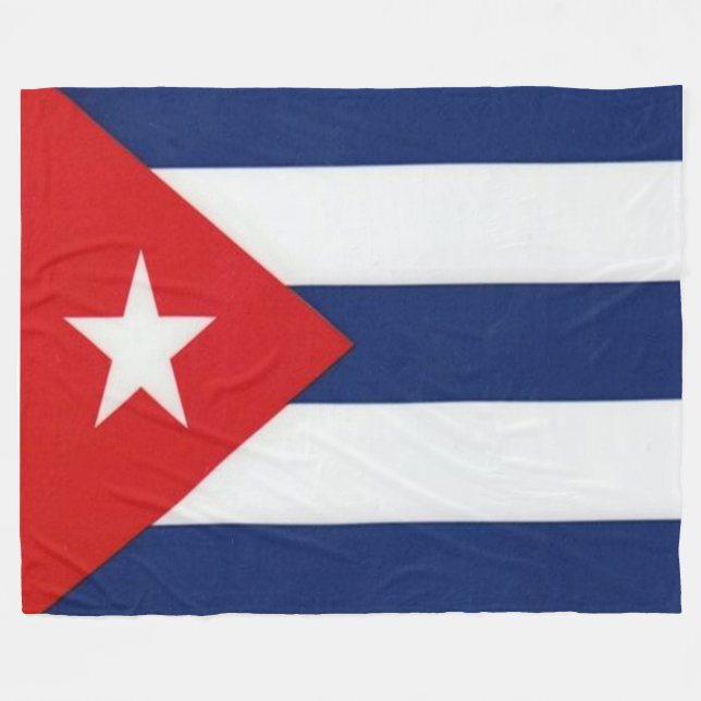 COUVERTURE POLAIRE DRAPEAU CUBAN (Devant (Horizontal))