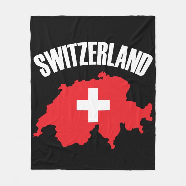 Couverture Polaire Drapeau de carte Suisse (Devant)