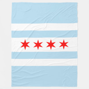 Couverture Polaire Drapeau de Chicago, l'Illinois