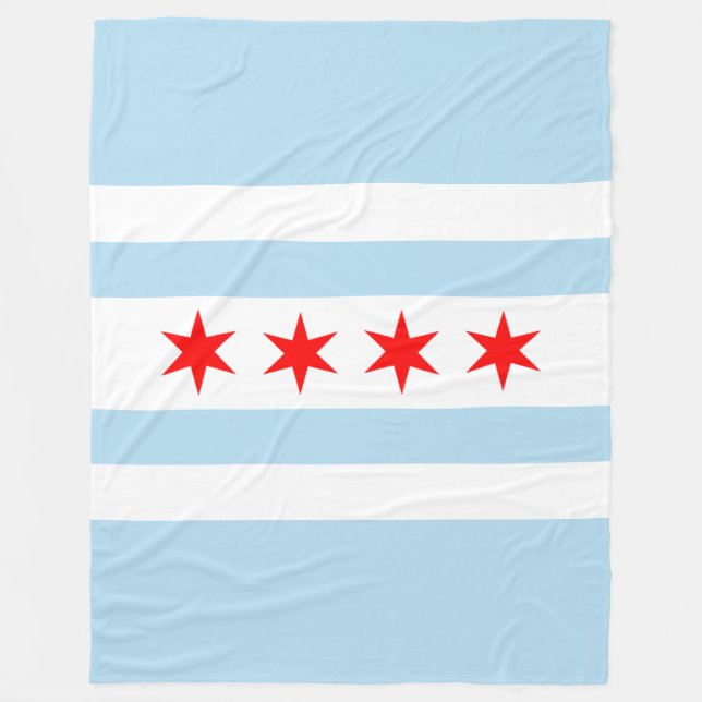 Couverture Polaire Drapeau de Chicago, l'Illinois (Devant)