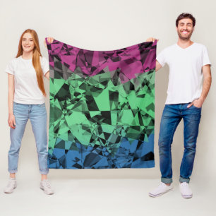 Couverture Polaire Drapeau de fierté polysexuel groovy éclectique rét