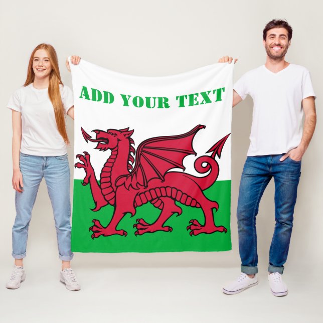 Couverture Polaire Drapeau de Galles Dragon Angleterre Red Cardiff (En situation)