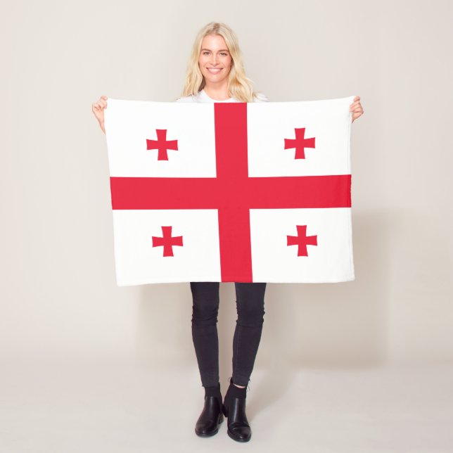 Couverture Polaire Drapeau de Géorgie (En situation)