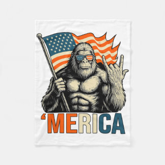 Couverture Polaire Drapeau de gorille ‘merica Lunettes de soleil drôl