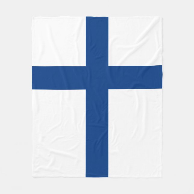Couverture Polaire Drapeau de la Finlande (Devant)