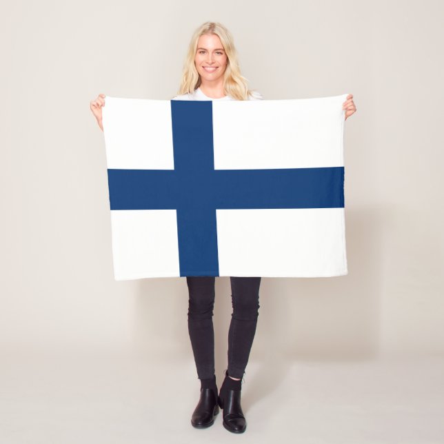 Couverture Polaire Drapeau de la Finlande (En situation)