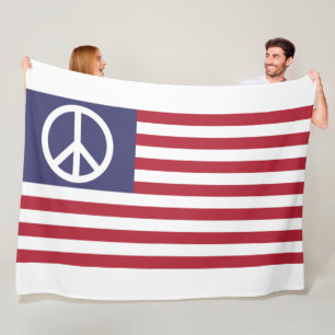 Couverture Polaire Drapeau de la paix des États-Unis