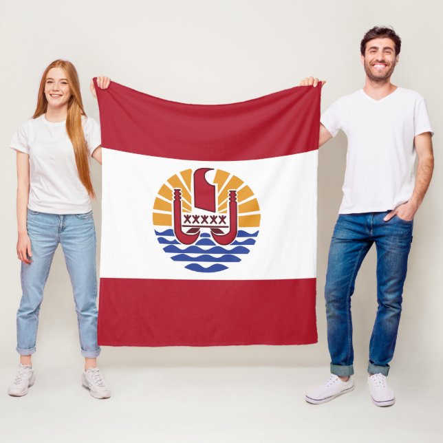 Couverture Polaire Drapeau de la Polynésie française (En situation)