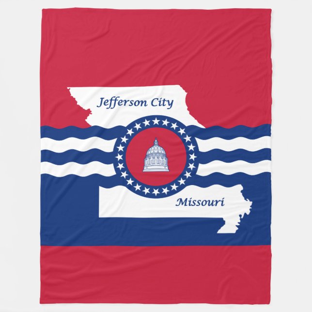 Couverture Polaire Drapeau de la ville de Jefferson, Missouri Fleece  (Devant)