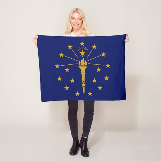 Couverture Polaire Drapeau de l'État de l'Indiana (En situation)
