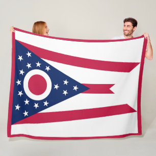 Couverture Polaire Drapeau de l'État de l'Ohio Imprimer Patriotc