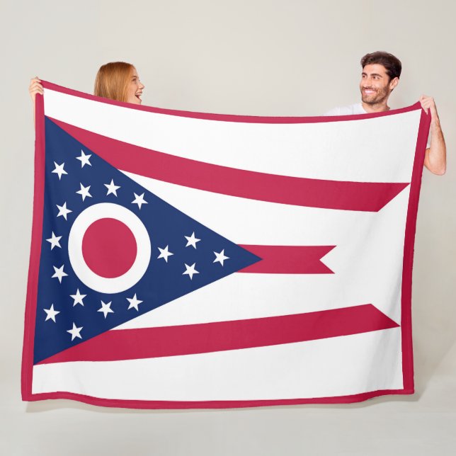 Couverture Polaire Drapeau de l'État de l'Ohio Imprimer Patriotc (En situation)