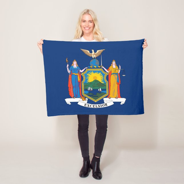 Couverture Polaire Drapeau de l'État de New York (En situation)