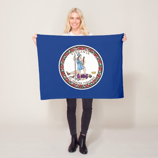 Couverture Polaire Drapeau de l'État de Virginie (En situation)