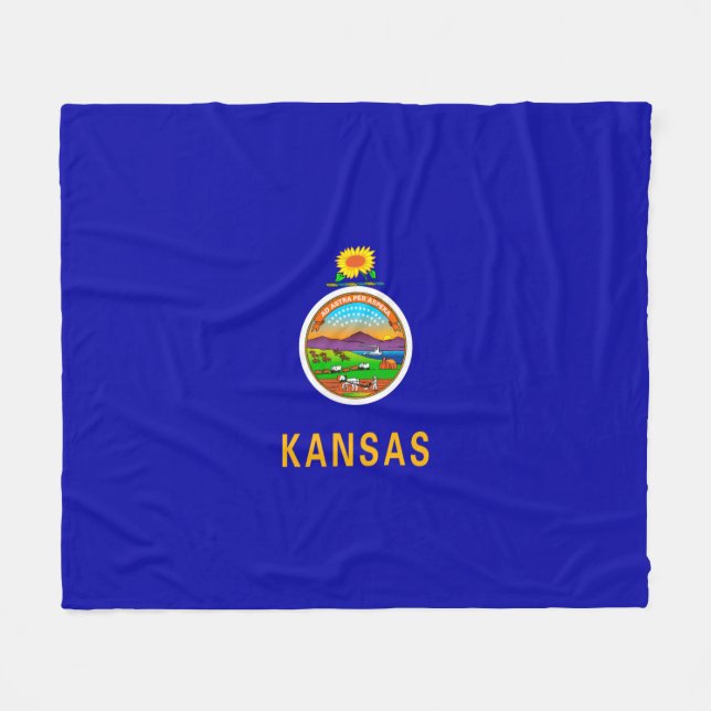Couverture Polaire Drapeau de l'État du Kansas (Devant (Horizontal))