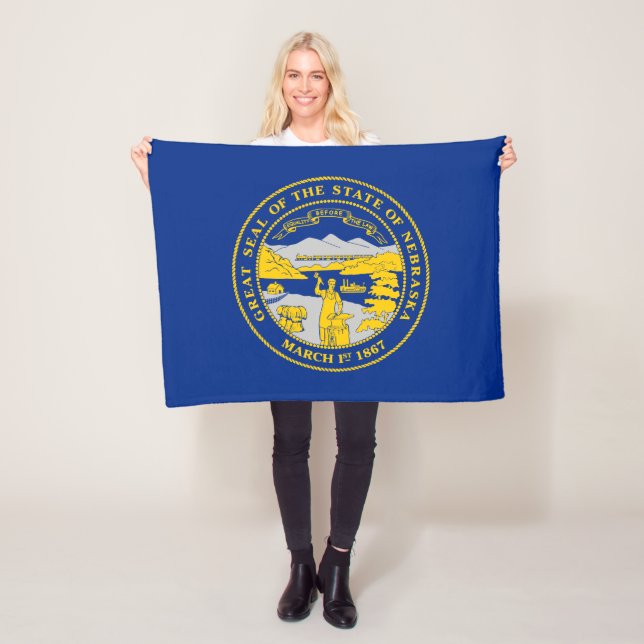 Couverture Polaire Drapeau de l'État du Nebraska (En situation)