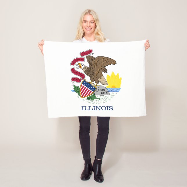 Couverture Polaire Drapeau de l'Illinois (En situation)