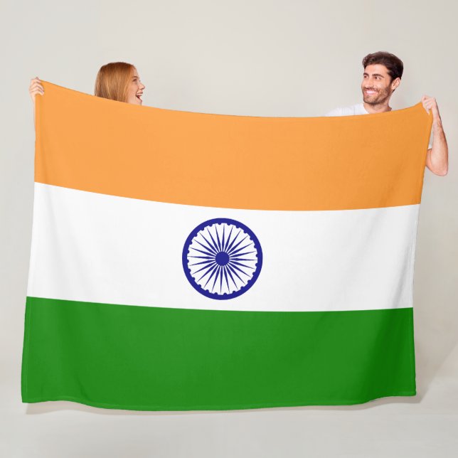 Couverture Polaire Drapeau de l'Inde (En situation)