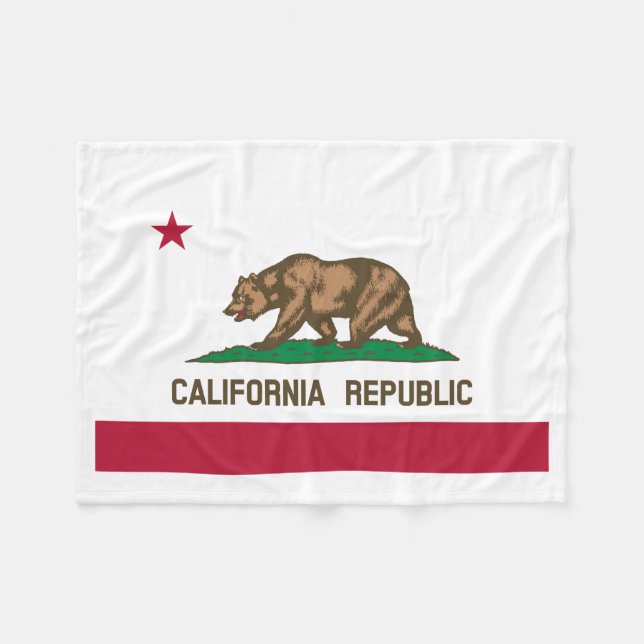 Couverture Polaire Drapeau de l'ours de Californie : État de Cali Gol (Devant (Horizontal))