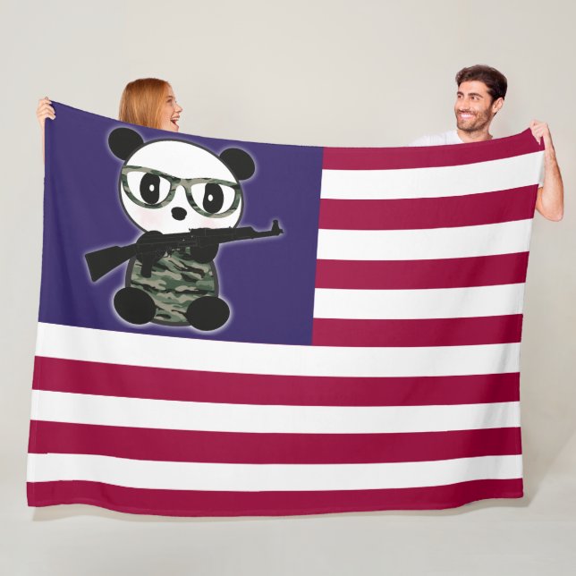 Couverture Polaire Drapeau de l'ours Panda (En situation)